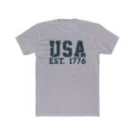 USA EST. 1776 Patriotic T-Shirt Vintage Collegiate Style Graphic – Heritage Pride Tee Unisex Tee Shirt Premium Fitted 100% Cotton Tee - Image 2