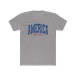 America USA EST. 1776 Patriotic T-Shirt – Vintage Collegiate Style Graphic – Heritage Pride Tee – Unisex Tee Shirt Premium Fitted 100% Cotton Tee - Image 6