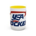 USA Hockey Logo Mug - Patriotic Team USA Ice Hockey Coffee Cup Two-Tone 15oz Ceramic Mug, Gift for Hockey Players and Fans –Flag Cup with Red Handle – Vintage American Pride Gift - Image 13