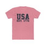 USA EST. 1776 Patriotic T-Shirt Vintage Collegiate Style Graphic – Heritage Pride Tee Unisex Tee Shirt Premium Fitted 100% Cotton Tee - Image 4