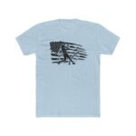Patriotic Baseball American Flag T-Shirt – Baseball Player Silhouette Graphic T-Shirt, Apparel Shirt Premium Fitted 100% Cotton Tee - Image 5