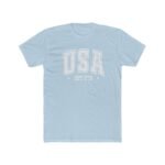 USA EST. 1776 Patriotic T-Shirt – Vintage Collegiate Style Graphic – Heritage Pride Tee – Unisex Tee Shirt Premium Fitted 100% Cotton Tee - Image 8