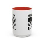 "MADE IN U.S.A." Patriotic Coffee Mug – 15oz Ceramic Flag Cup with Red Handle – Vintage American Pride Gift - Image 9
