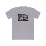 Patriotic Mountain Forest T-Shirt – American Flag & Wilderness Graphic – Premium White Unisex Tee Adventure T-Shirt, Apparel Shirt Premium Fitted 100% Cotton Tee - Image 3