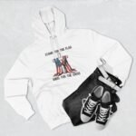 Premium Hoodie "Stand for the Flag, Kneel for the Cross" Patriotic Hoodie – American Flag & Cross Graphic Heritage Pullover Hoodie Hooded Sweatshirt - Image 3