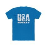 USA Hockey Shirt - Patriotic Team USA Ice Hockey Graphic Tee, American Flag Sports Apparel, Men's and Women's Athletic T-Shirt, Hockey Fan Gift– Unisex Tee Shirt Premium Fitted 100% Cotton Tee - Image 4