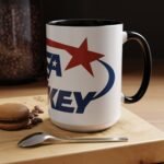 USA Hockey Logo Mug - Patriotic Team USA Ice Hockey Coffee Cup Two-Tone 15oz Ceramic Mug, Gift for Hockey Players and Fans –Flag Cup with Red Handle – Vintage American Pride Gift - Image 6
