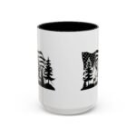 Patriotic Mountain Forest Coffee Mug – American Flag & Wilderness Graphic Coffee Mug with Premium Quality, Two-Tone Ceramic Cup, Humorous Gift Mug - Image 3