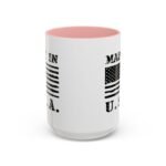 "MADE IN U.S.A." Patriotic Coffee Mug – 15oz Ceramic Flag Cup with Red Handle – Vintage American Pride Gift - Image 8