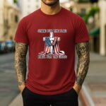 "Stand for the Flag, Kneel for the Cross" Patriotic T-Shirt – American Flag & Wooden Cross Graphic –  Faith-Based Tee – Unisex Tee Shirt Premium Fitted 100% Cotton Tee