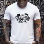 Kneeling Cowboy Patriotic T-Shirt – American Flags Camp Cross Graphic – Faith-Based Heritage Tee – Unisex Tee Shirt Premium Fitted 100% Cotton Tee