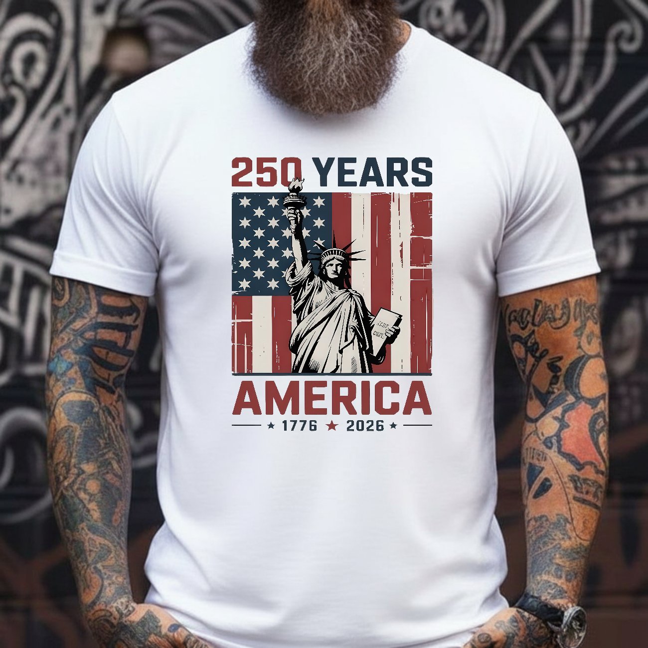 USA 250 Statue of Liberty 250 Years America Shirt - 2026 Semiquincentennial Commemorative Tee, Patriotic 1776–2026 American Flag Graphic T-Shirt, USA Heritage Celebration Apparel Premium Fitted 100% Cotton... - Image 1