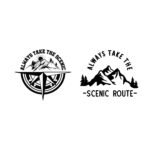 Always Take The Scenic Route SVG PNG • Compass Mountain Adventure Design • Hiking Camping Travel Quote • Digital Download for Cricut & Sublimation  – Instant Digital Download - Image 2