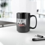 15oz DOOM Eternal Mug - Rip and Tear Ceramic Coffee Cup - Bethesda Gaming Gift - Slayer Logo Battle Station Drinkware - Image 2
