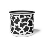 12oz Cow Print Enamel Mug - Black and White Spotted Pattern Campfire Cup, Rustic Farmhouse Decor Coffee Mug, Lightweight Outdoor Adventure & Camping Tin Mug, Gift for Cow Lovers Mug - Image 2