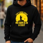 Funny Fishing Shirt - Can't Work Today My Arm Is In A Cast - Sarcastic Fisherman Gift - Men's Fishing Pun Tee & Hoodie Gift– Dual-Sport Heritage Hooded Sweatshirt