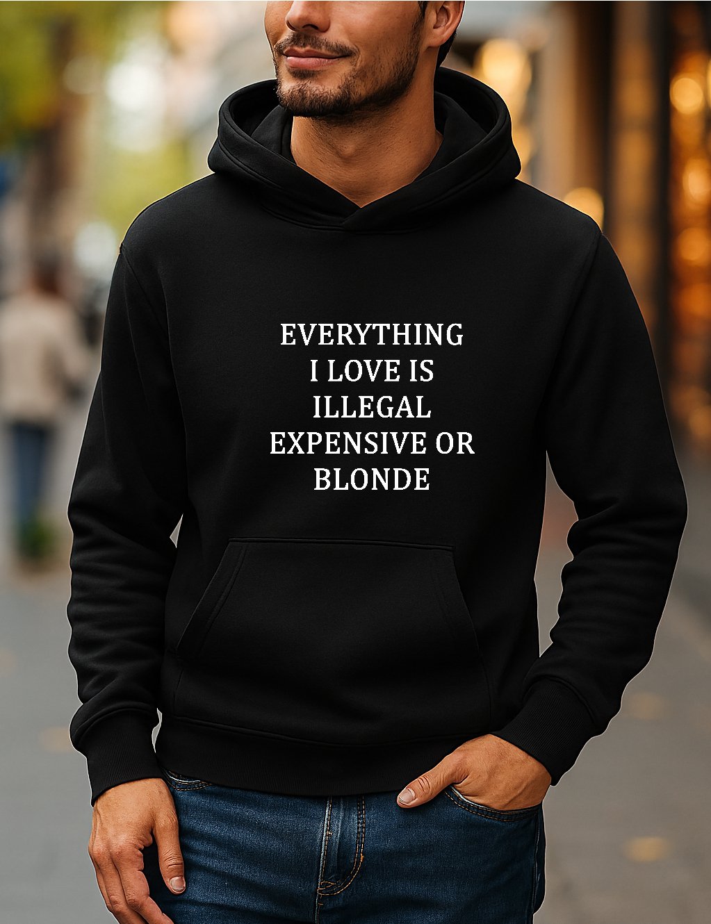 Hoodie_07 Everything I Love Is Illegal Expensive Or Blonde Hoodie - Funny Sarcastic Quote Sweatshirt - Witty Adult Humor Gift Hoodie Gift– Dual-Sport Heritage Hooded Sweatshirt - Image 1