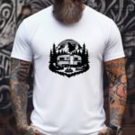 Vintage Camper T-Shirt - Retro Camping Life Graphic Tee - Outdoor Adventure Mountain Scene Shirt - Minimalist Nature Lover Gift Tee Premium Fitted 100% Cotton Tee
