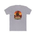 Ride Free Cowboy T-Shirt – Vintage Western Graphic Tee – Retro Sunset Cowboy Shirt – Desert Rodeo Apparel – Gift for Horse Lovers Apparel Shirt Premium Fitted 100% Cotton Tee - Image 3