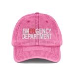 Emergency Department Embroidered Dad Hat – ER Nurse & Doctor Vintage Washed Cotton Cap – Distressed Charcoal Grey Wizard Hat Cap - Image 8