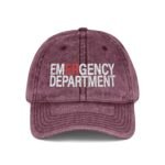 Emergency Department Embroidered Dad Hat – ER Nurse & Doctor Vintage Washed Cotton Cap – Distressed Charcoal Grey Wizard Hat Cap - Image 7