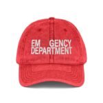 Emergency Department Embroidered Dad Hat – ER Nurse & Doctor Vintage Washed Cotton Cap – Distressed Charcoal Grey Wizard Hat Cap - Image 4