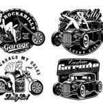 Rockabilly Pin Up Girl SVG PNG Bundle | Retro Garage Hot Rod Designs | Vintage Motorcycle Biker Art | Lucky Girl Custom Garage SVG | Digital Download for Cricut, Silhouette, Sublimation  – Instant Digital Download