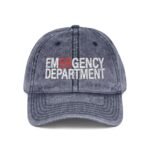Emergency Department Embroidered Dad Hat – ER Nurse & Doctor Vintage Washed Cotton Cap – Distressed Charcoal Grey Wizard Hat Cap - Image 6