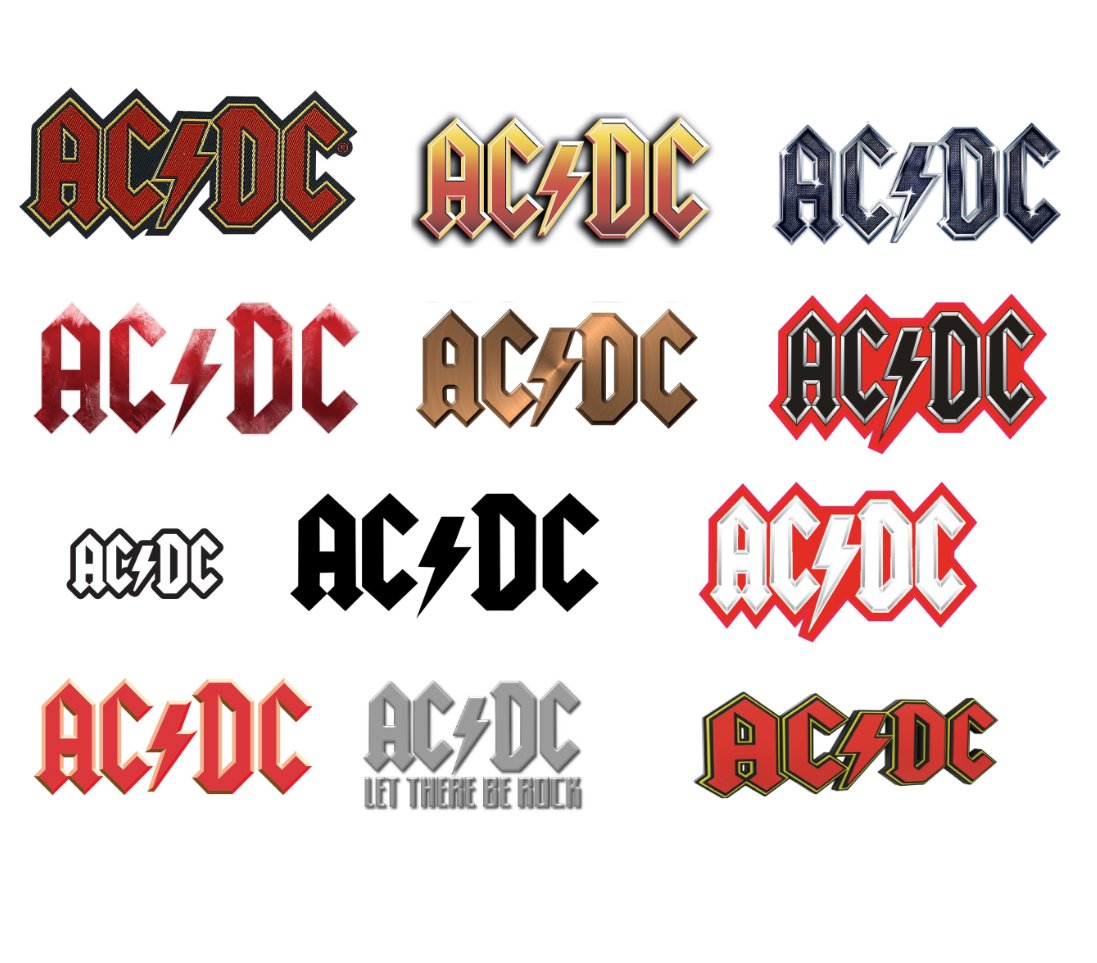 ACDC ACDC Classic Rock Band Logo Bundle 13 Digital SVG PNG Files, Hard Rock Vector Clipart, Lightning Bolt Music Designs, Concert Merch DIY Cut Files- Rock, Heavy Metal Music Vector Clipart - Concert Merch DIY – Instant Digital Download - Image 1