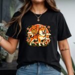Japanese Shiba Inu T-Shirt - Aesthetic Sakura Cherry Blossom Graphic Tee - Retro Ukiyo-e Style Dog Lover Shirt - Kawaii Akita Inu Japanese Art TopDog Horse Lovers Apparel Shirt Premium Fitted 100% Cotton
