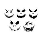 Evil Smile SVG Bundle - 5 Spooky Pumpkin Face Designs - Scary Jack O' Lantern Cut Files for Cricut - Edgy Horror Streetwear PNG - Halloween DIY Mask Graphics  – Instant Digital Download