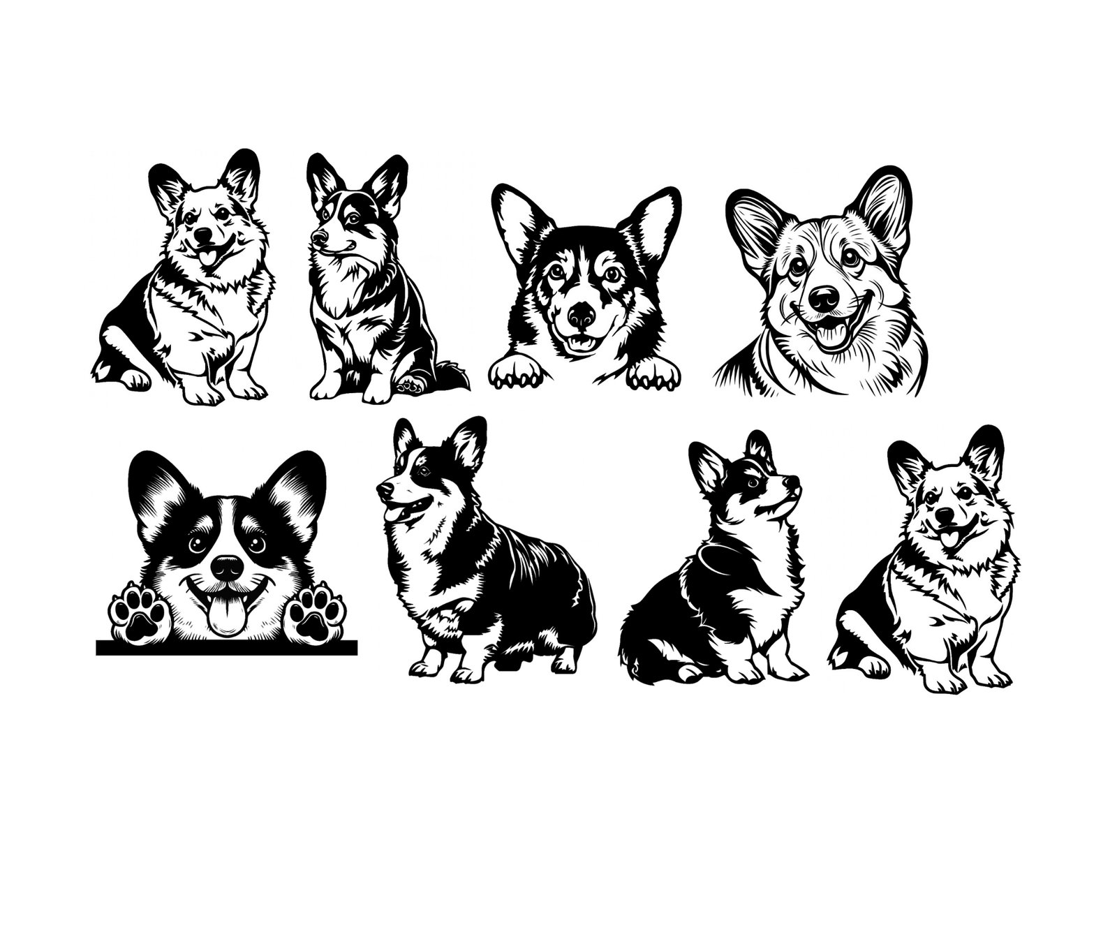 WALLPAPER1 8 x Corgi SVG Bundle Pembroke Welsh Corgi Designs Peeking Corgi PNG Dog Mom SVG for Cricut, Laser Engrave, Sublimation Cricut & Silhouette Funny Dog Digital Cut File Instant Digital Download - Image 1