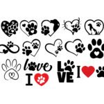 12 x Pet Paw Heart SVG Bundle Dog & Cat Love Designs Infinity Paw Print PNG Pet Memorial Clipart for Cricut, Sublimation, Vinyl Cricut & Silhouette  Funny Dog Digital Cut File – Instant Digital Download