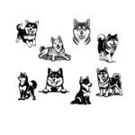 8 x Shiba Inu SVG PNG - Japanese Style Dog Art - Akita Zen Woodblock Design - Shiba Mom Gift - Digital Download for Laser Engraving Sublimation, Vinyl Cricut & Silhouette  Funny Dog Digital Cut File – Instant Digital Download