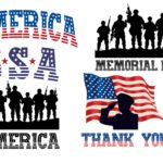 Memorial Day SVG PNG Bundle | Patriotic Soldier Silhouette | American Flag USA Letters | Thank You Veterans Digital Download | Military Hero Cut File for Cricut & Sublimation  – Instant Digital Download
