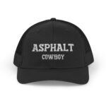 Asphalt Cowboy Embroidered Trucker Hat | Premium Yupoong  Snapback | Trucker Driver Cap | Funny Road Hat |  Biker Cowboy Gift Hat Trucker Yupoong 6606 Premium Cap Snapback