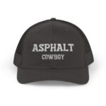 Asphalt Cowboy Embroidered Trucker Hat | Premium Yupoong  Snapback | Trucker Driver Cap | Funny Road Hat |  Biker Cowboy Gift Hat Trucker Yupoong 6606 Premium Cap Snapback - Image 9
