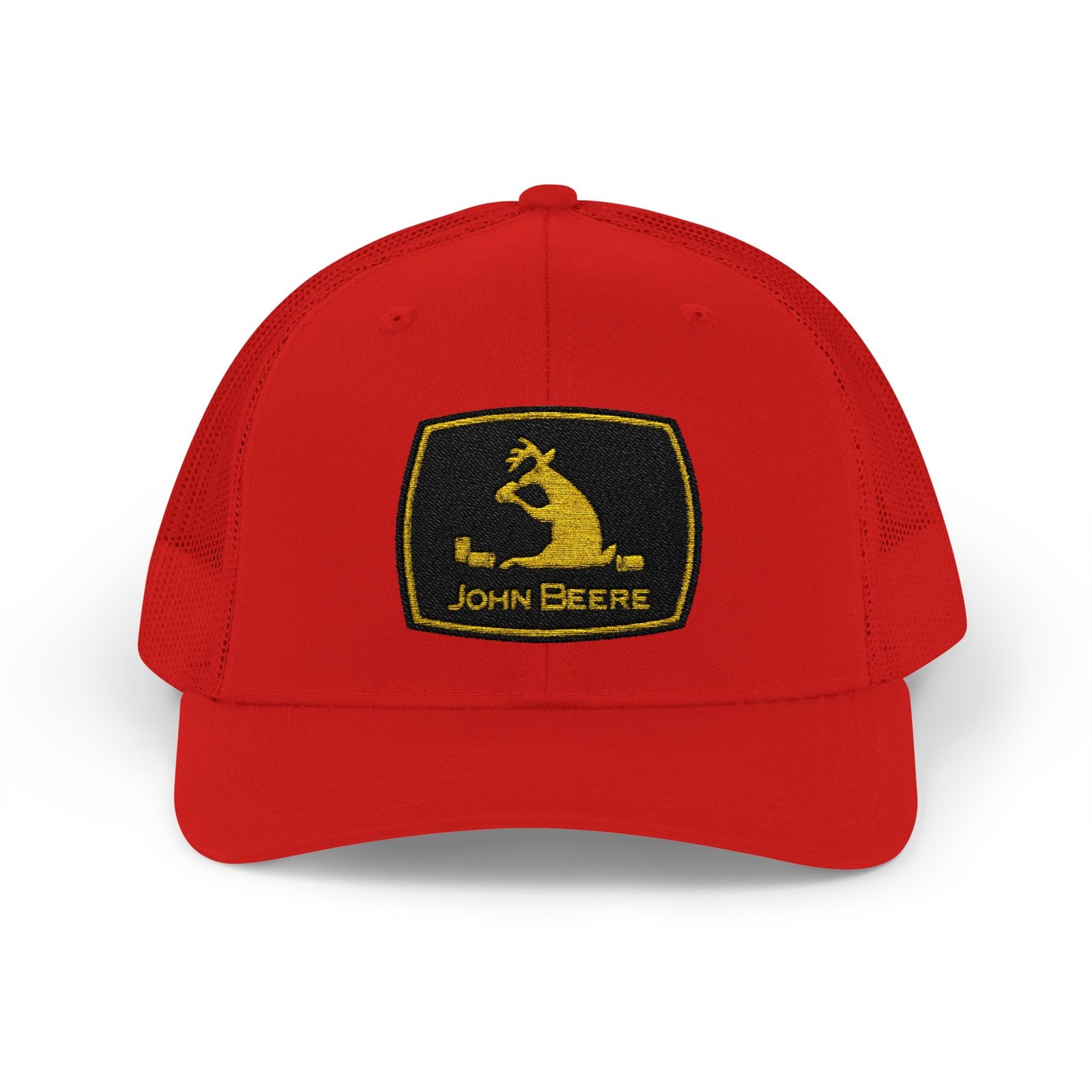 11036852446552697422_2048.jpeg John Beere Funny Hat • Drunk Deer Parody Trucker Cap • Farmer Humor Baseball Cap • Beer Lover Gift • Redneck Country Hat for Men Trucker Yupoong 6606 Premium Cap Snapback - Image 1