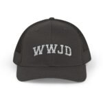 WWJD Embroidered Trucker Hat | Premium Yupoong Snapback |  Christian Faith Cap | Religious Gift | What Would Jesus Do Hat Trucker Yupoong 6606 Premium Cap Snapback - Image 10