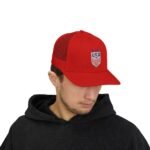 USA Soccer Hat Embroidered  Snapback  Trucker Cap High Quality Soccer Fan Gift USA Shield Trucker Yupoong 6606 Premium Cap Snapback - Image 7