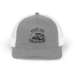 Keep On Truckin' Hat - Custom Trucker Cap for Men - Embroidered Semi Truck Dad Hat - Patriotic Gift for Truck Driver - Adjustable Mesh Back Baseball Cap Trucker Yupoong 6606 Premium Cap Snapback - Image 4