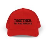 Together We Are America Embroidered Trucker Hat |  Premium Yupoong Snapback | Patriotic Unity Cap |  USA Pride Gift | American Hat Trucker Yupoong 6606 Premium Cap Snapback - Image 2