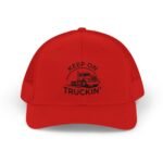 Keep On Truckin' Hat - Custom Trucker Cap for Men - Embroidered Semi Truck Dad Hat - Patriotic Gift for Truck Driver - Adjustable Mesh Back Baseball Cap Trucker Yupoong 6606 Premium Cap Snapback - Image 2