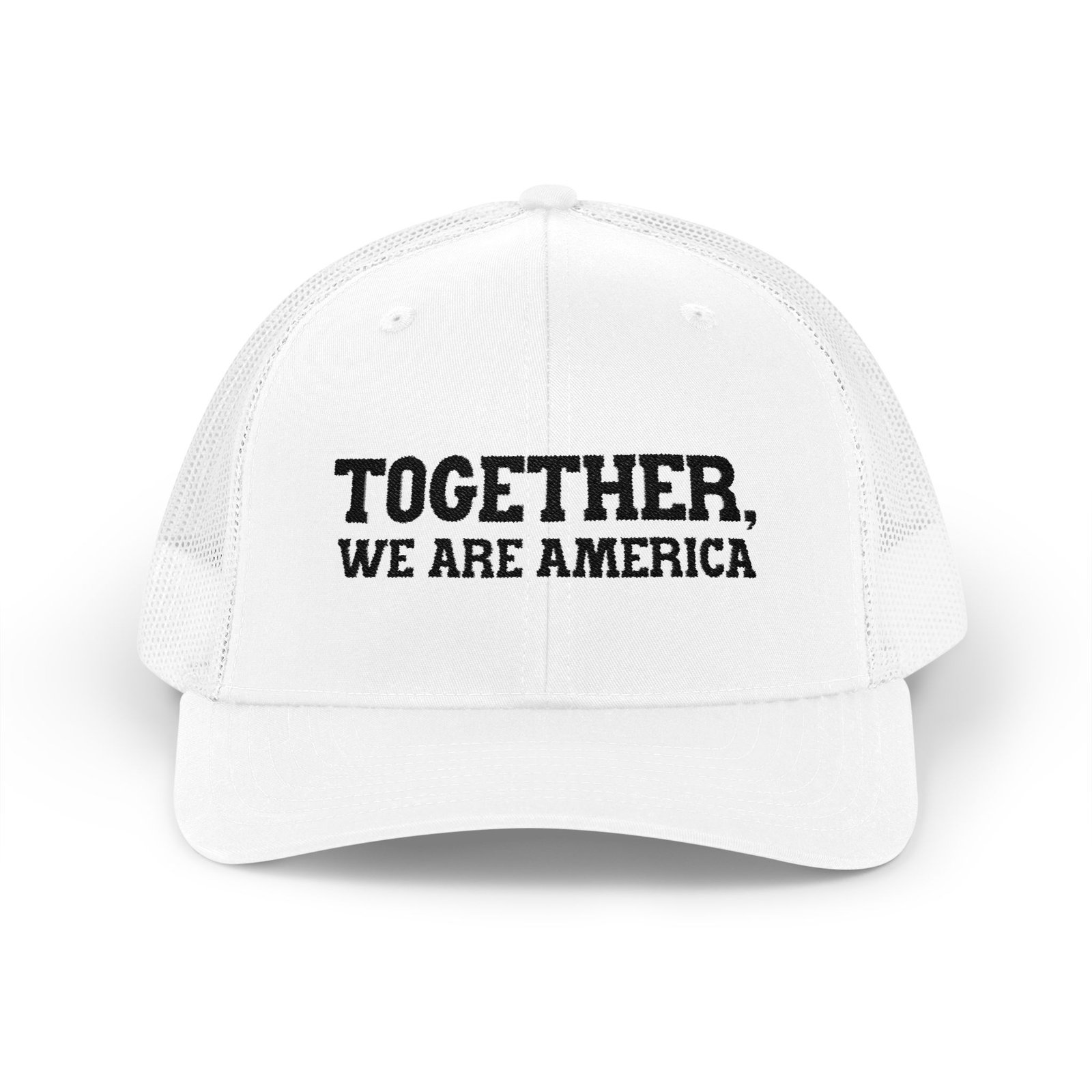 41418191379269607_2048.jpeg Together We Are America Embroidered Trucker Hat | Premium Yupoong Snapback | Patriotic Unity Cap | USA Pride Gift | American Hat Trucker Yupoong 6606 Premium Cap Snapback - Image 1