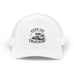 Keep On Truckin' Hat - Custom Trucker Cap for Men - Embroidered Semi Truck Dad Hat - Patriotic Gift for Truck Driver - Adjustable Mesh Back Baseball Cap Trucker Yupoong 6606 Premium Cap Snapback - Image 5