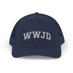 WWJD Embroidered Trucker Hat | Premium Yupoong Snapback |  Christian Faith Cap | Religious Gift | What Would Jesus Do Hat Trucker Yupoong 6606 Premium Cap Snapback - Image 8