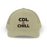 CDL & Chill Embroidered Trucker Hat | Premium Yupoong  Snapback | Funny Truck Driver Cap | CDL Driver Gift |  Semi Truck Humor Hat Trucker Yupoong 6606 Premium Cap Snapback - Image 2