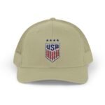 USA Soccer Hat Embroidered  Snapback  Trucker Cap High Quality Soccer Fan Gift USA Shield Trucker Yupoong 6606 Premium Cap Snapback