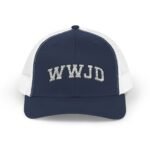 WWJD Embroidered Trucker Hat | Premium Yupoong Snapback |  Christian Faith Cap | Religious Gift | What Would Jesus Do Hat Trucker Yupoong 6606 Premium Cap Snapback - Image 9