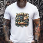 Expert Level Dad T-Shirt, Funny Father's Day Gift, Master of Bad Jokes and Naps, Retro Dad Shirt, Gift for Husband, Gaming Fishing BBQ Dad Tee Apparel Top Shirt Premium Fitted 100% Cotton
